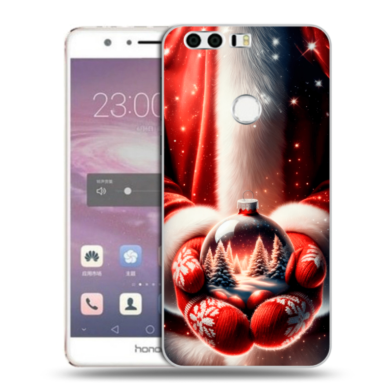 Силиконовый противоударный чехол на Huawei Honor 8 с принтом Новый год Силиконовый противоударный чехол на Huawei Honor 8 с принтом Новый год