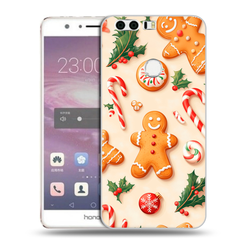 Силиконовый противоударный чехол на Huawei Honor 8 с принтом Новый год Силиконовый противоударный чехол на Huawei Honor 8 с принтом Новый год