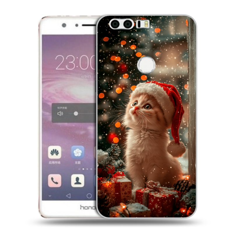 Силиконовый противоударный чехол на Huawei Honor 8 с принтом Новый год Силиконовый противоударный чехол на Huawei Honor 8 с принтом Новый год