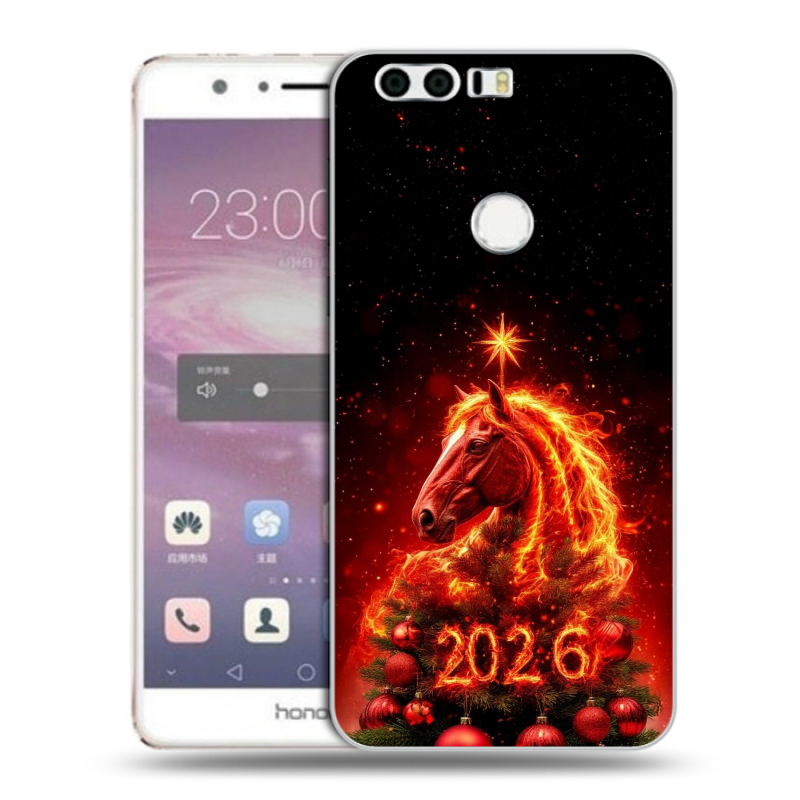 Силиконовый противоударный чехол на Huawei Honor 8 с принтом Новый год Силиконовый противоударный чехол на Huawei Honor 8 с принтом Новый год