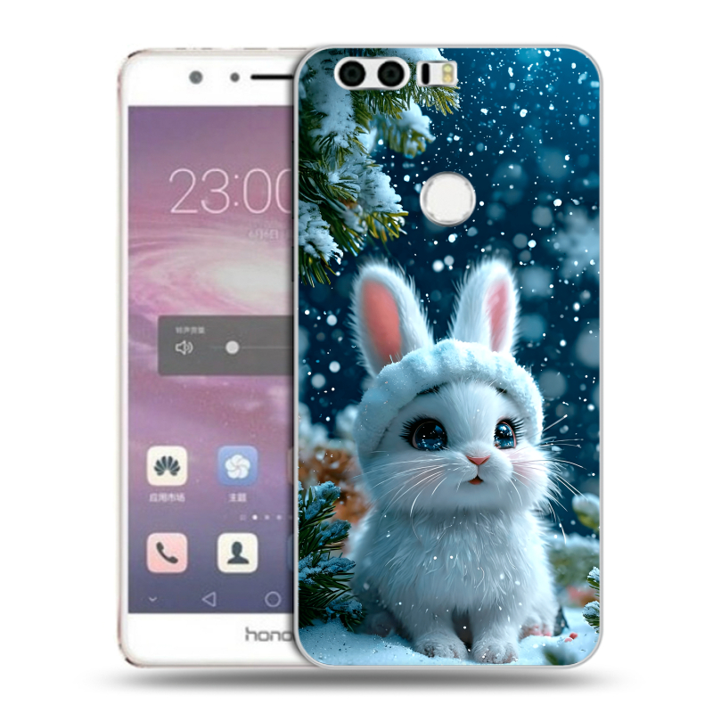 Силиконовый противоударный чехол на Huawei Honor 8 с принтом Новый год Силиконовый противоударный чехол на Huawei Honor 8 с принтом Новый год