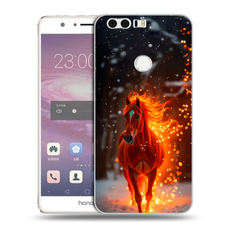 Силиконовый противоударный чехол на Huawei Honor 8 с принтом Новый год Силиконовый противоударный чехол на Huawei Honor 8 с принтом Новый год