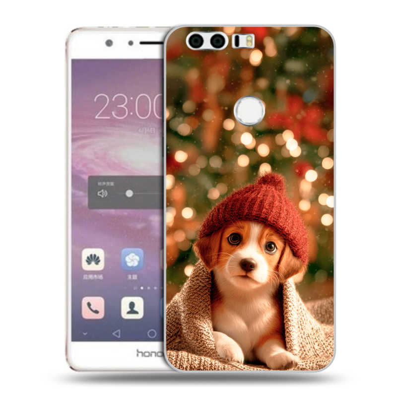 Силиконовый противоударный чехол на Huawei Honor 8 с принтом Новый год Силиконовый противоударный чехол на Huawei Honor 8 с принтом Новый год