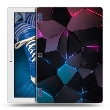 Силиконовый чехол на Lenovo Tab 2 A10-30 с принтом Геометрия неона Силиконовый чехол на Lenovo Tab 2 A10-30 с принтом Геометрия неона