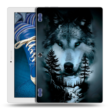 Силиконовый чехол на Lenovo Tab 2 A10-30 с принтом Лесной волк