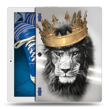 Силиконовый чехол на Lenovo Tab 2 A10-30 с принтом Лев с короной Силиконовый чехол на Lenovo Tab 2 A10-30 с принтом Лев с короной