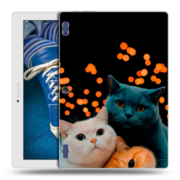 Силиконовый чехол на Lenovo Tab 2 A10-30 с принтом Кошки Силиконовый чехол на Lenovo Tab 2 A10-30 с принтом Кошки