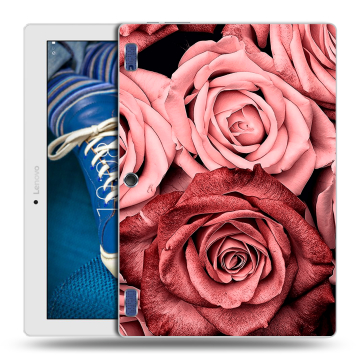 Силиконовый чехол на Lenovo Tab 2 A10-30 с принтом Цветы розы Силиконовый чехол на Lenovo Tab 2 A10-30 с принтом Цветы розы