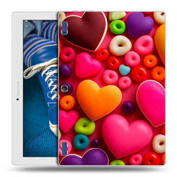 Силиконовый чехол на планшета Lenovo Tab 2 A10-30 с принтом Сердечки Силиконовый чехол на планшета Lenovo Tab 2 A10-30 с принтом Сердечки