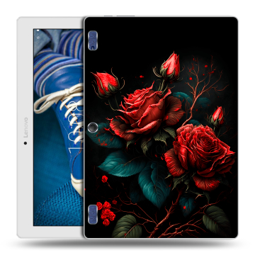 Силиконовый чехол на Lenovo Tab 2 A10-30 с принтом Розы красные Силиконовый чехол на Lenovo Tab 2 A10-30 с принтом Розы красные