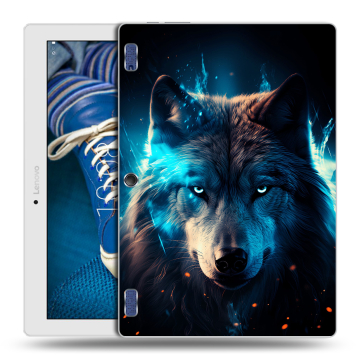 Силиконовый чехол на Lenovo Tab 2 A10-30 с принтом Волк ночной
