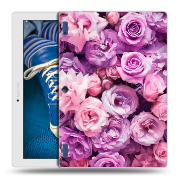 Силиконовый чехол на Lenovo Tab 2 A10-30 с принтом лавандовые розы