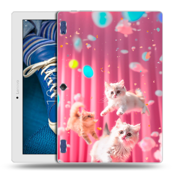 Силиконовый чехол на Lenovo Tab 2 A10-30 с принтом милые котики