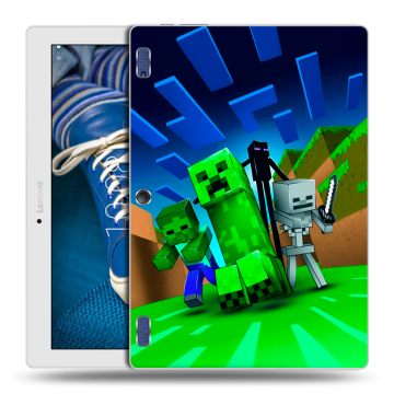 Силиконовый чехол на Lenovo Tab 2 A10-30 с принтом Майнкрафт Силиконовый чехол на Lenovo Tab 2 A10-30 с принтом Майнкрафт
