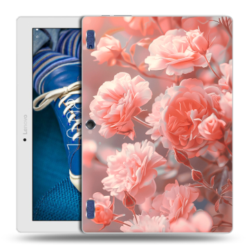Силиконовый чехол на Lenovo Tab 2 A10-30 с принтом Розы цветы Силиконовый чехол на Lenovo Tab 2 A10-30 с принтом Розы цветы