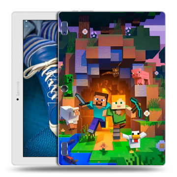Силиконовый чехол на Lenovo Tab 2 A10-30 с принтом Майнкрафт Minecraft Силиконовый чехол на Lenovo Tab 2 A10-30 с принтом Майнкрафт Minecraft
