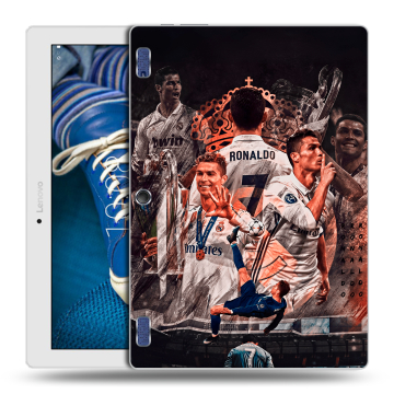 Силиконовый чехол на Lenovo Tab 2 A10-30 с принтом Реал Роналдо Real Ronaldo