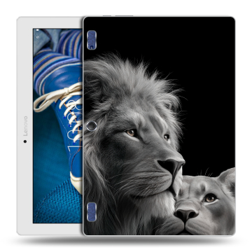 Силиконовый чехол на Lenovo Tab 2 A10-30 с принтом Лев кошки