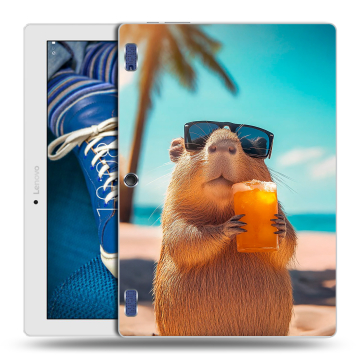 Силиконовый чехол на Lenovo Tab 2 A10-30 с принтом Капибара