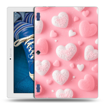 Силиконовый чехол на Lenovo Tab 2 A10-30 с принтом Сердечки Силиконовый чехол на Lenovo Tab 2 A10-30 с принтом Сердечки
