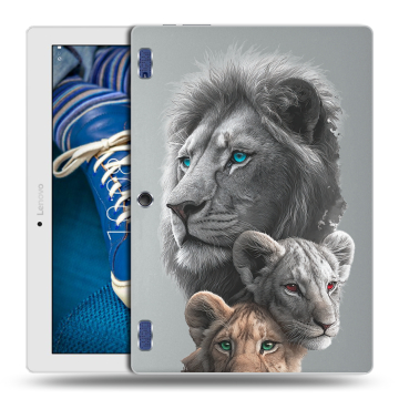 Силиконовый чехол на Lenovo Tab 2 A10-30 с принтом Львы