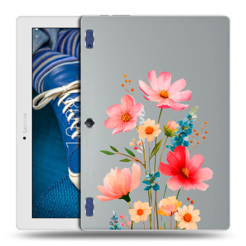 Силиконовый чехол на Lenovo Tab 2 A10-30 с принтом Цветы