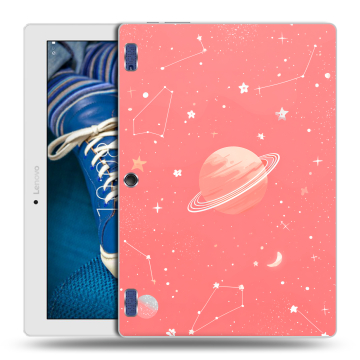 Силиконовый чехол на Lenovo Tab 2 A10-30 с принтом Розовый космос