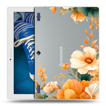 Силиконовый чехол на Lenovo Tab 2 A10-30 с принтом Цветы принт