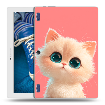 Силиконовый чехол на Lenovo Tab 2 A10-30 с принтом Розовый котенок