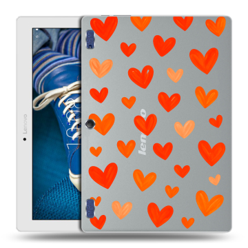 Силиконовый чехол на Lenovo Tab 2 A10-30 с принтом Сердечки