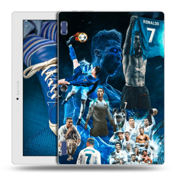 Силиконовый чехол на Lenovo Tab 2 A10-30 с принтом Реал Роналдо Силиконовый чехол на Lenovo Tab 2 A10-30 с принтом Реал Роналдо