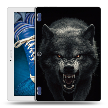 Силиконовый чехол на Lenovo Tab 2 A10-30 с принтом Волк Силиконовый чехол на Lenovo Tab 2 A10-30 с принтом Волк