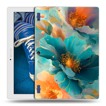 Силиконовый чехол на Lenovo Tab 2 A10-30 с принтом Цветы