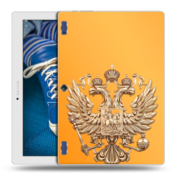Силиконовый чехол на Lenovo Tab 2 A10-30 с принтом Герб Флаг России