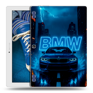 Силиконовый чехол на Lenovo Tab 2 A10-30 с принтом BMW БМВ Силиконовый чехол на Lenovo Tab 2 A10-30 с принтом BMW БМВ