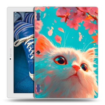 Силиконовый чехол на Lenovo Tab 2 A10-30 с принтом Красивый кот