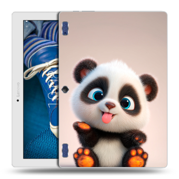 Силиконовый чехол на Lenovo Tab 2 A10-30 с принтом милая панда Силиконовый чехол на Lenovo Tab 2 A10-30 с принтом милая панда