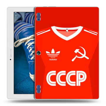 Силиконовый чехол на Lenovo Tab 2 A10-30 с принтом Флаг Герб СССР