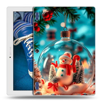 Силиконовый чехол на Lenovo Tab 2 A10-30 с принтом Новый год