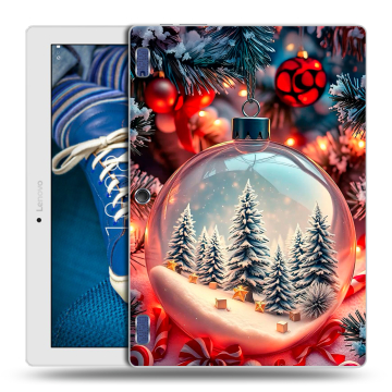 Силиконовый чехол на Lenovo Tab 2 A10-30 с принтом Новый год