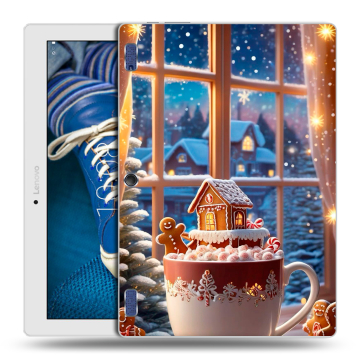 Силиконовый чехол на Lenovo Tab 2 A10-30 с принтом Новый год