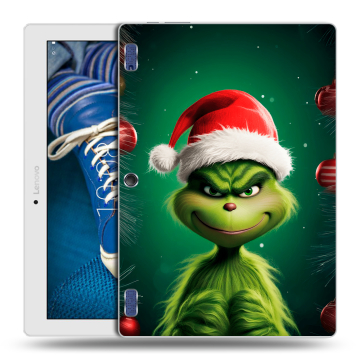 Силиконовый чехол на Lenovo Tab 2 A10-30 с принтом Гринч Новый год Рождество
