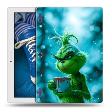 Силиконовый чехол на Lenovo Tab 2 A10-30 с принтом Новый год гринч