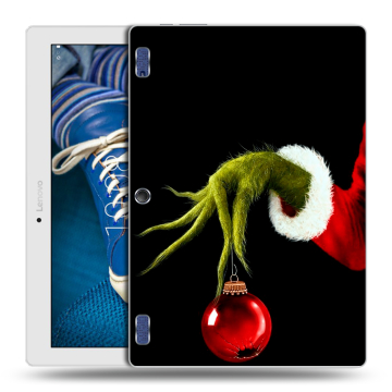 Силиконовый чехол на Lenovo Tab 2 A10-30 с принтом Новый год Гринч