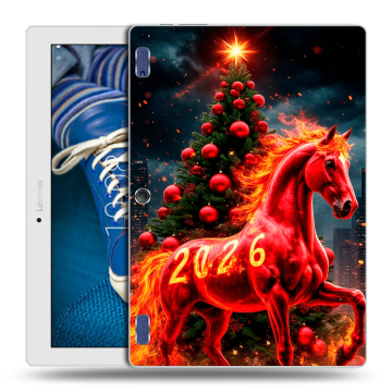 Силиконовый чехол на Lenovo Tab 2 A10-30 с принтом Новый год