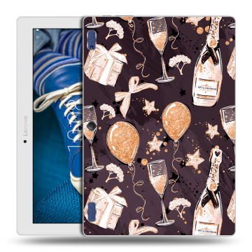 Силиконовый чехол на Lenovo Tab 2 A10-30 с принтом Новый год