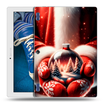 Силиконовый чехол на Lenovo Tab 2 A10-30 с принтом Новый год
