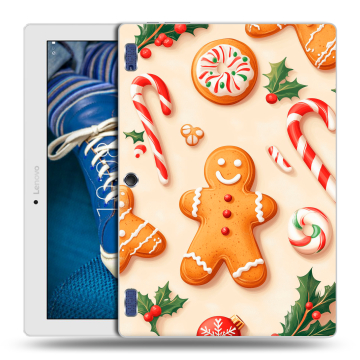 Силиконовый чехол на Lenovo Tab 2 A10-30 с принтом Новый год