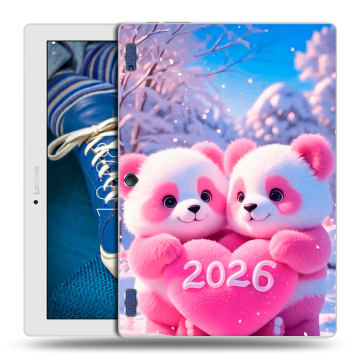 Силиконовый чехол на Lenovo Tab 2 A10-30 с принтом Новый год