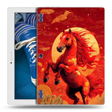Силиконовый чехол на Lenovo Tab 2 A10-30 с принтом Новый год